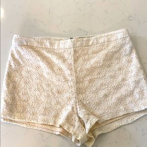 Free people high waisted eyelet floral shorts